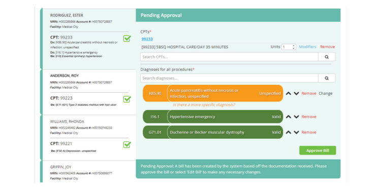 Autonomous Coding View, MediMobile's Autonomous Coding