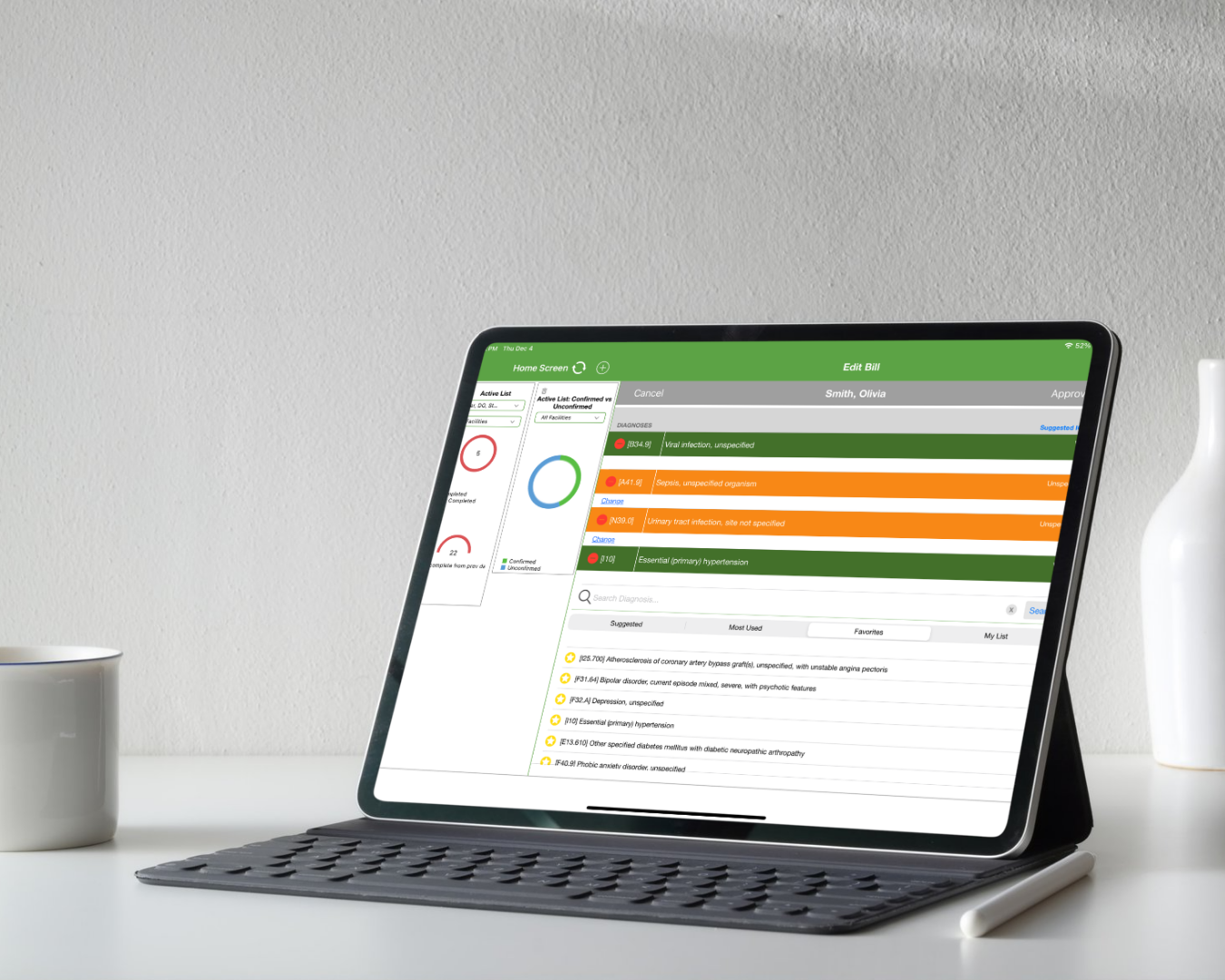 MediMobile AI Charge Capture View on iPad